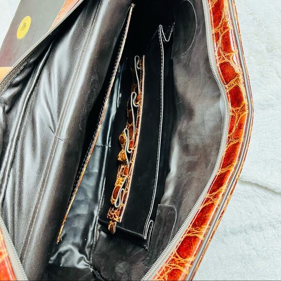 Rare Vintage Atelier Jeannette Leather Croc Embossed set made in Germany - Picture 7 of 16